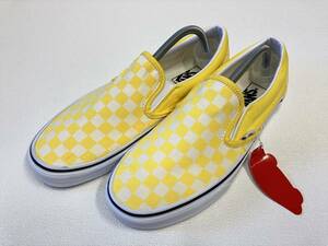 VANS SLIPON 白生成り 黄色 チェッカー US10 (28cm) アメリカ企画限定!! スリッポン バンズ