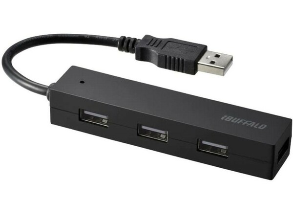 BUFFALO USB ハブ USB2.0 バスパワー 4ポート ブラック