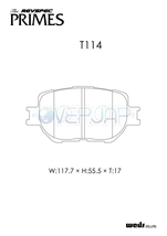 PR-T114 WedsSport レブスペックプライム ブレーキパッド フロント左右セット トヨタ マークX GRX135 2009/10～2014/6_画像2