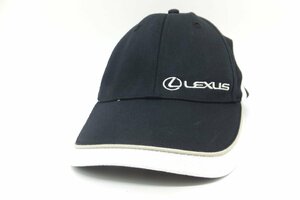 ■【YS-1】 レクサス LEXUS ■ キャップ 帽子 ベントブリム ■ 状態良好 ■ サイズ F 黒系 × 白系 綿98% 【同梱可能商品】■A