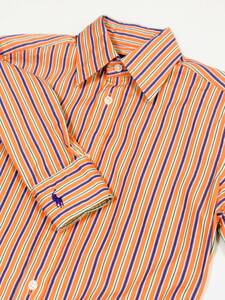 RALPH LAUREN ( Ralph Lauren ) length .. shirt right ... Polo Mark stripe size 2 COTTON100%