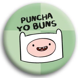 Adventure Time (アドベンチャータイム)　PUNCH YO BUNS BUTTON 缶バッジ (ピンタイプ)☆