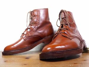 【極美品】英国製 Tricker's/トリッカーズ プレーントゥ ギリーブーツ UK61/2 Fit.5 25-25.5cm相応 カントリー/モールトン クロケット