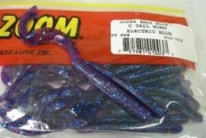 ZBC ズームワーム C-TAIL WORM カーリーテールワーム ＃010-003 ELECTRIC BLUE