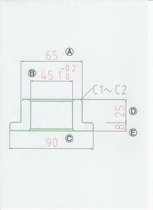 NO 1351 Φ45用 アタッチメントブッシュ 1個 