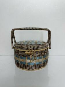  Showa Retro warehouse storage goods basket basket sewing box Vintage case . box sewing box 