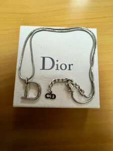 Dior クリスチャンディオール　ネックレス　Dロゴラインストーン　美品