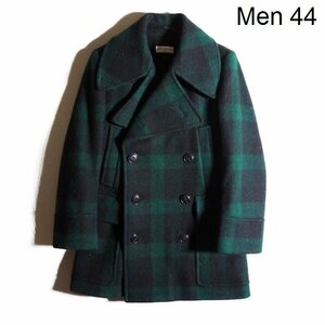 x4815P　▼DRIES VAN NOTEN ドリスヴァンノッテン▼　FOX BROTHERS ブランケットウール Pコート チェック グリーン 44 秋冬 rb mks