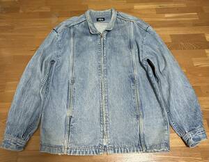 80's VINTAGE USA производства OLD stussy первый период чёрный бирка большой размер Denim комбинезон Zip жакет Old skate Vintage б/у одежда 