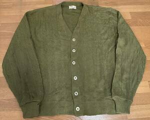 60's Vintage Sears Sportswear knitted cardigan green America made . button 