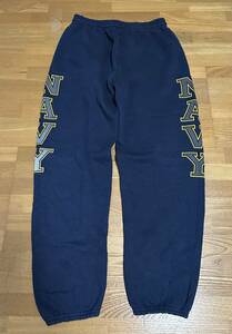 US NAVY SWEAT PANTS made by soffe reflector print made in usa 古着