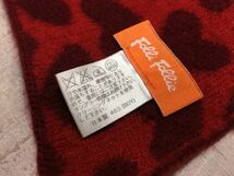 【送料無料】フォリフォリ Folli Follie クラシック ハート クローバー ジャガードニット マフラー レディース 日本製 ウール混合 赤_画像2