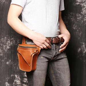 ZJM546 smartphone pouch Mini shoulder bag waist bag men's original leather 2WAY belt pouch 