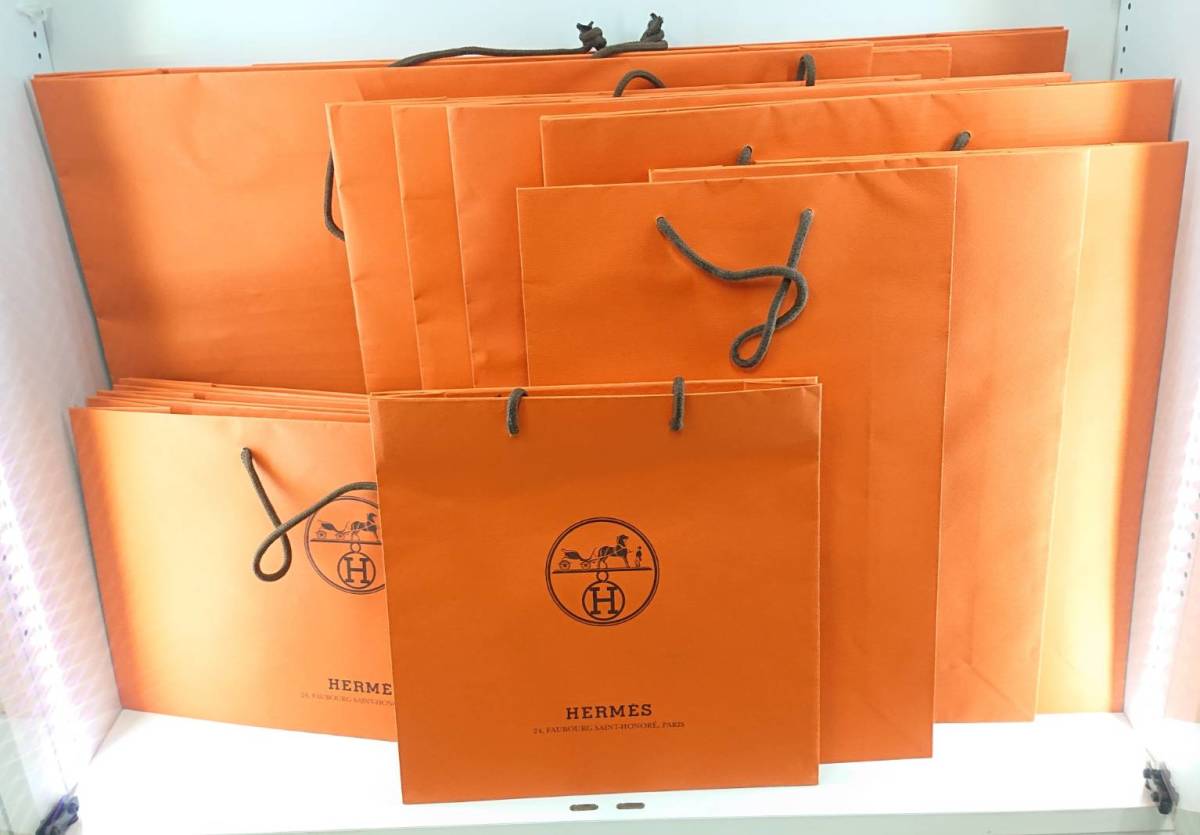 HERMES エルメス ショッパー 正規品 紙袋 セット ブランド オレンジ