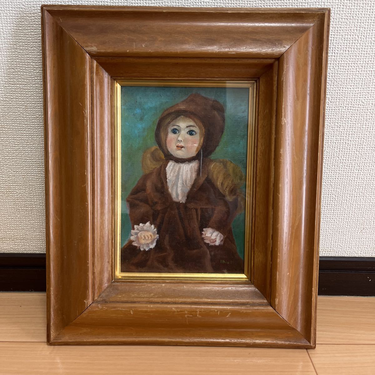 4号油絵 松本俊介 少年像 模写 ホビー、カルチャー 美術品 油彩