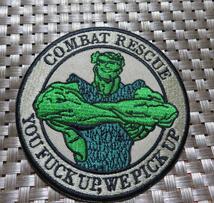 圧着IR砂緑◆円型◆新品アメリカ US コンバットレスキューCOMBAT RESCUE巨人グリーンジャイアント　刺繍ワッペンUSA◇ミリタリー・サバゲー_画像9