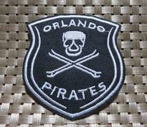 黒OP海賊骸骨■新品 オーランド・パイレーツFC Orlando Pirates 南アフリカ　サッカー　フットボール 　海賊　サポーターズ　刺繍ワッペン_画像9