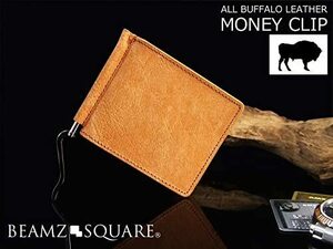 [ golden week special price ][ free shipping ][ super-discount price ][ new goods ][ folded wallet ] Buffalo leather * card 6 pcs storage * money clip wallet 
