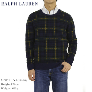 新品 Z 10344 M(10-12)サイズ ボーイズ タータンチェック クルーネック ウールセーター polo ralph lauren ポロ ラルフ ローレン