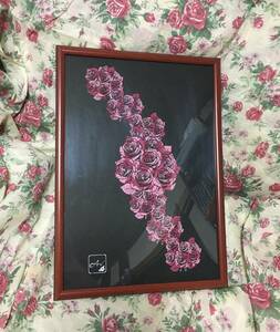 バラの切り絵 ▼ アート作品 薔薇の切り絵 (絵画 アート 美術品 芸術品) ばら 恋愛運UP ラッキーアイテム 販売用 プレゼントに 贈り物に 22