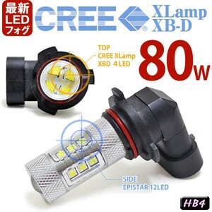 HB4 80W級 CREE XBD光源搭載 ドーム型レンズ/アルミヒートシンク搭載 2個セット 360度全方位発光 XLamp XB-D LEDフォグランプ