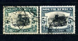 1949年◆南アフリカ OX ワゴン 5sh 2種完揃 切手 ◆送料無料◆R-119