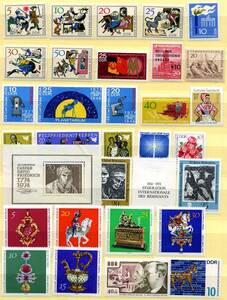◆東ドイツ 未使用 切手 29枚+小型シート2枚+消印有32枚◆おまとめ◆送料無料◆S-415