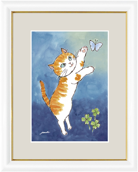 히로미 행복한 고양이 장난꾸러기 고양이 - 건강운은 동쪽에 있다 그림 Giclee New, 삽화, 인쇄물, 다른 사람