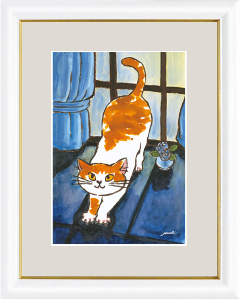 Hiromi Happiness Cat Nobi Neko - La suerte de la salud está en el Este Pintura Giclee Nuevo, Obra de arte, Huellas dactilares, otros