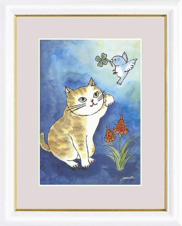 Hiromi 快乐猫 健康运气 东方 Sukoya Neko 绘画 Giclee 新品, 艺术品, 印刷, 其他的