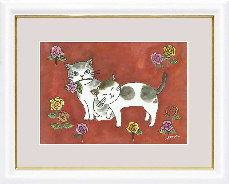 Hiromi Happy Cat Love Unnan Omoineko 艺术微喷全新, 艺术品, 打印, 其他的