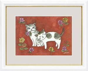 Art hand Auction Hiromi Happy Cat Love Unnan Omoineko Gemälde Giclée Neu, Kunstwerk, drucken, Andere