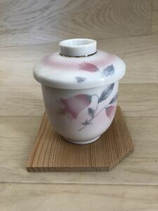 翡泉　茶碗蒸し　食器　5客セット■和食器　ピンクのグラデーションのお花模様　可憐　可愛い　未使用