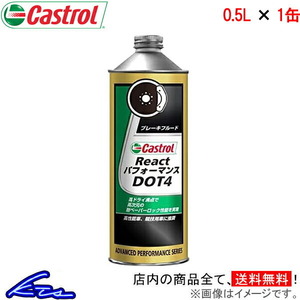 カストロール ブレーキフルード リアクト パフォーマンス DOT4 1缶 500ml Castrol REACT PERFORMANCE ドット4 1本 1個 0.5L 4985330700911