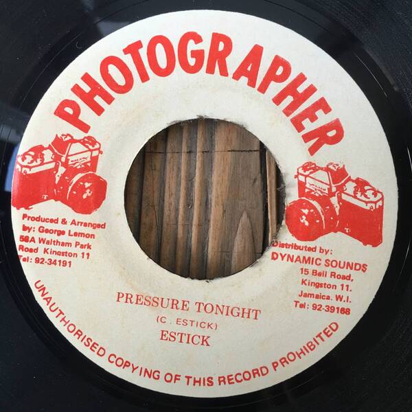 ★送料込み!マイナー!勢い有り!Killer!【Estick* (Carl Estick Junior) - Pressure Tonight】7inch Photographer JA