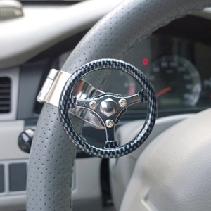 [ anonymity delivery ] steering gear type steering wheel spinner carbon pattern steering wheel type handle spinner assistance Mini steering wheel spinner spin na-