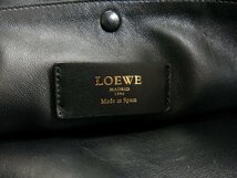 ●未使用●LOEWE ロエベ●アナグラム●ムートンボア カーフ レザー 本革●トート バッグ●黒 紺●G金具●腕掛け●B5 収納 かばん●Js31425_画像8