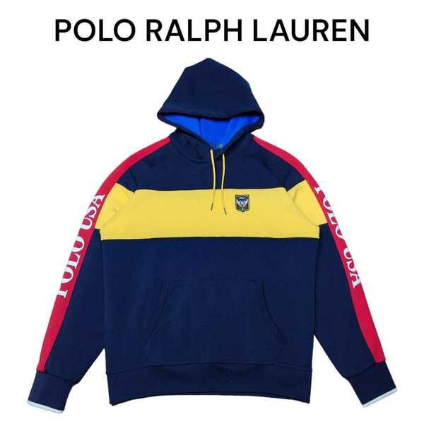 ポロラルフローレン　袖プリント　マルチカラー　パーカー　ワンポイント刺繍　POLO RALPH LAUREN フーディー 