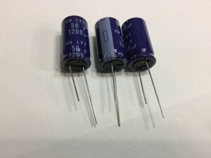 GK.コンデンサ－　日本ケミコン　　50V 1200μＦ　 3本　　 未使用　 直径1.5×3㎝　 FA207A 1-2