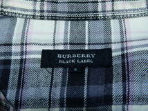 「送料無料」バーバリーブラックレーベル：BURBERRY BLACK LABEL♪裾アイコン付きチェック長袖シャツ＊サイズ２_画像8