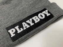 PLAYBOY プレイボーイ ニットキャップ CAP 帽子 グレイ 展示未使用品　_画像2