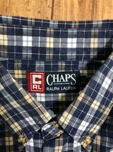 ◇CHAPS チャプス ラルフローレン 半袖シャツ チェック柄 ブルー Lサイズ ボタンダウンシャツ_画像3