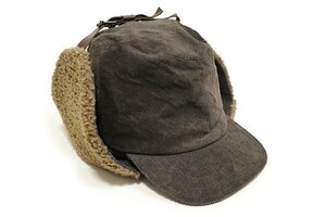 JUNYA WATANABE MAN CdG * вельвет & боа полетная шапка Brown шляпа to LOOPER шляпа Junya Watanabe Comme des Garcons /D-3