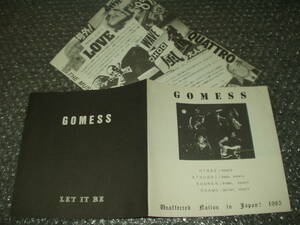 ７”ソノシート★GOMESS/ゴメス「LET IT BE」～ZELDA/高橋佐代子/ZOLGE/カムズ/ナース/キャー/赤痢/CHU毒