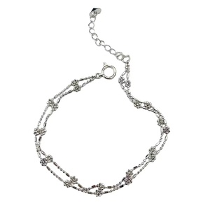 [ new goods ] design flower bracele two ream PT850 platinum 18cm 2.56g