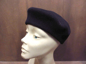 ビンテージ●MADE IN ENGLAND Carole Amper. Inc.レディースウールベレー帽黒●221111s5-w-cp-ber古着帽子ブラックイングランド製