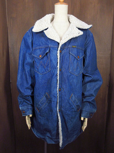 ビンテージ70’s●Wrangler裏地ボアデニムランチコートsize L●221120j4-m-ctメンズ1970s古着アウター