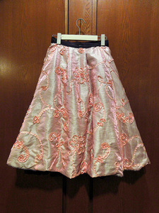  Vintage 50*s* flower auger nji- pannier skirt *221130k7-w-skt-wf 1950s circular flower pink 