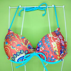 ☆新品☆S☆カラフル ペイズリー ボタニカル柄 南国リゾート Bikini Tops ビキニトップス