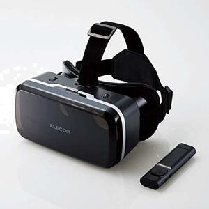 エレコム VRゴーグル VRグラス 目幅 ピント調節可能 VRコントローラー付き Bluetooth DMM動画専用(iOs) メガネ対応 ブラック VRG-M01RBK